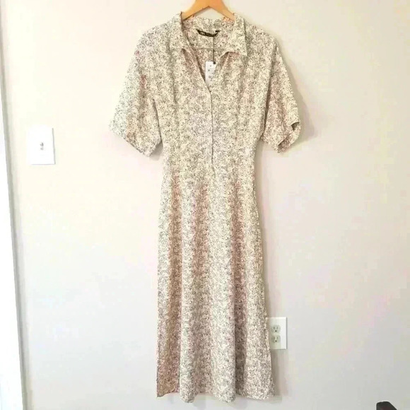 Zara Elbow Sleeve Printed Dress - Picture 3 of 10